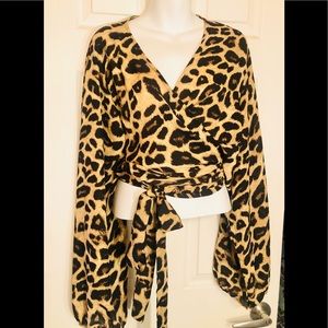 ANIMAL PRINT PLUS SIZE BLOUSE